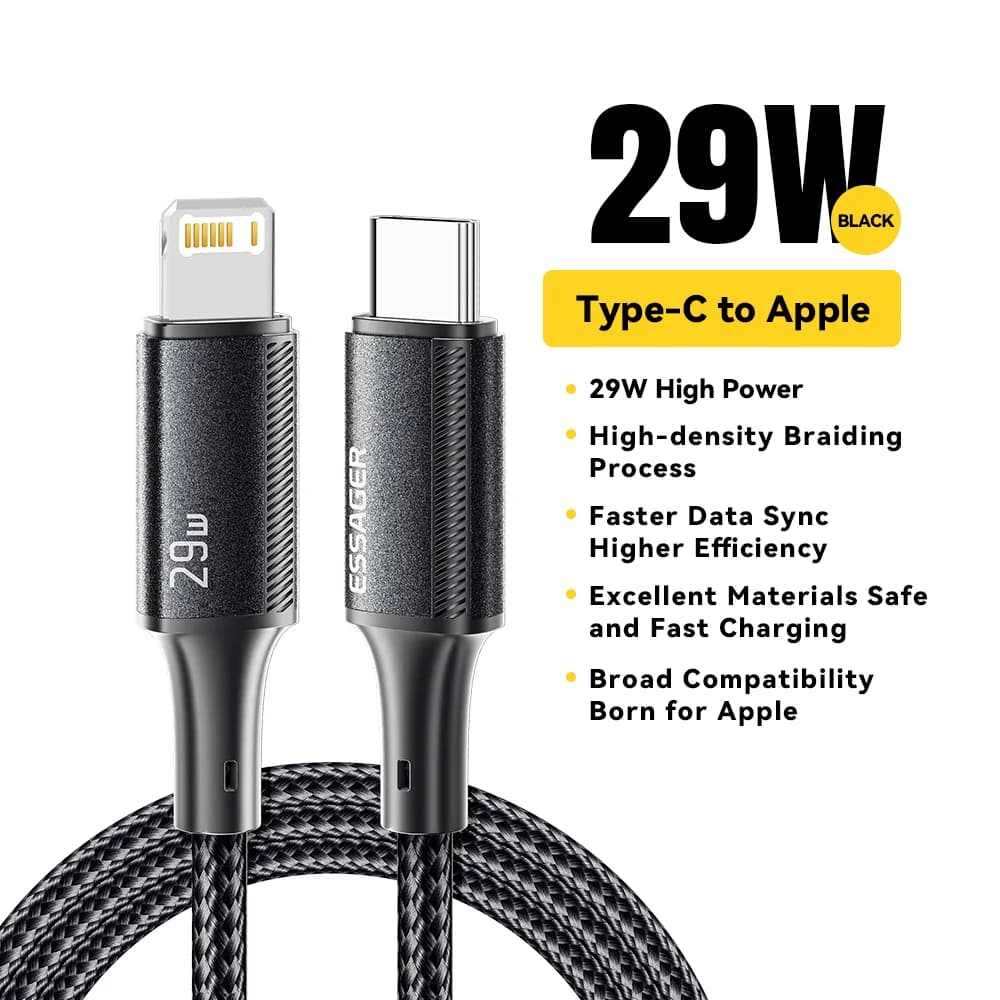 كابل بيانات وشحن سريع من USB-C إلى Lightning بقوة 29 واط