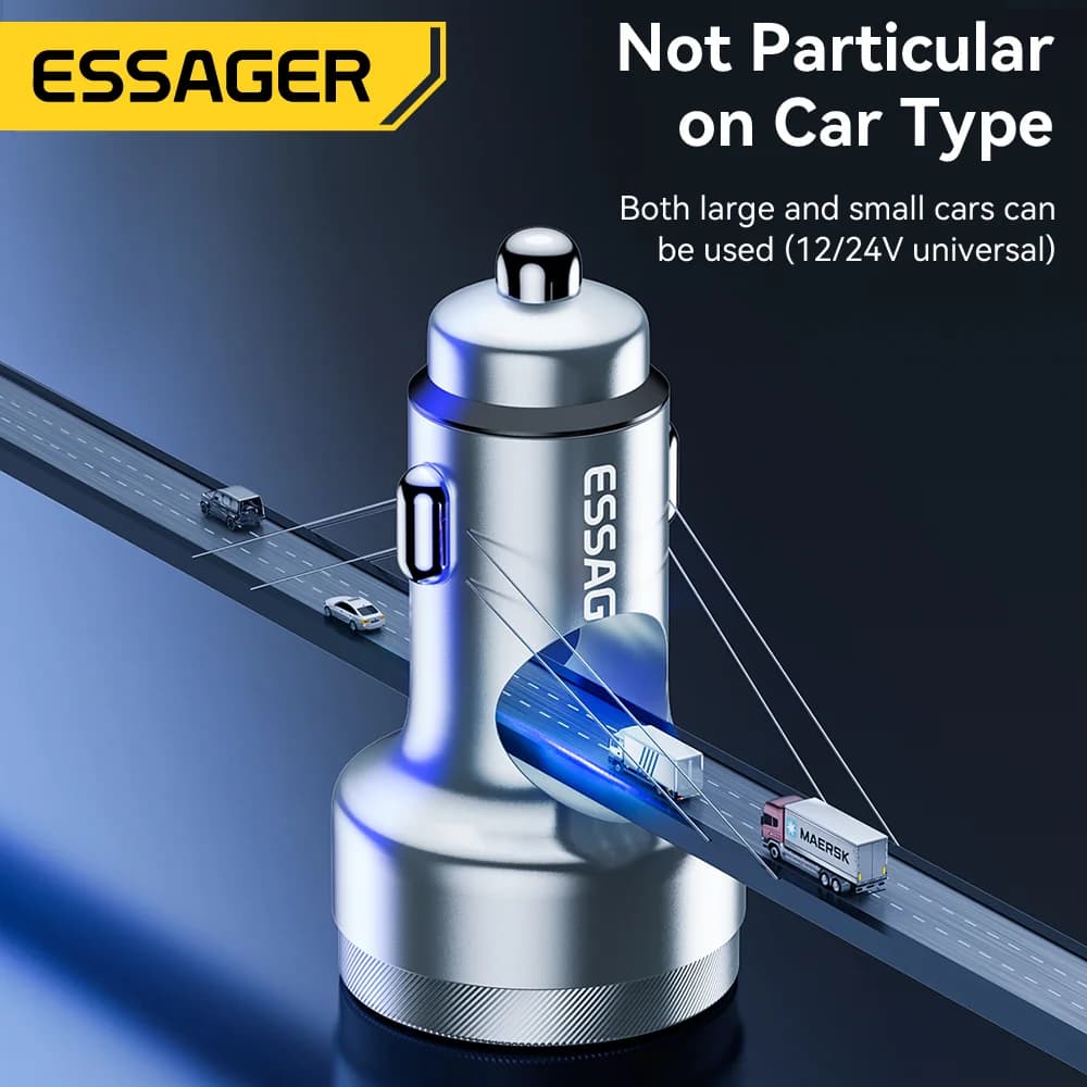 شاحن سيارة مزدوج USB-C بقوة 80 واط