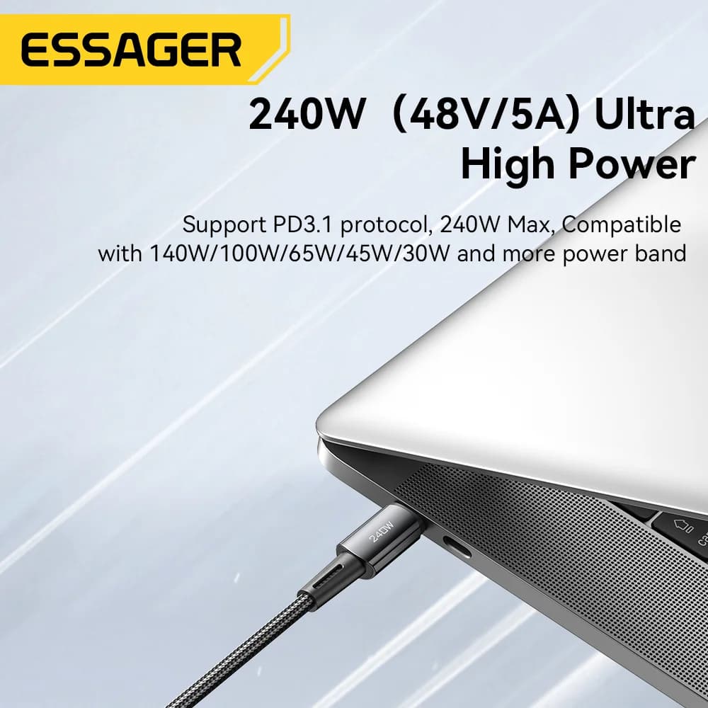 كابل بيانات USB-C بشحن فائق السرعة 240 واط - 6 أمبير