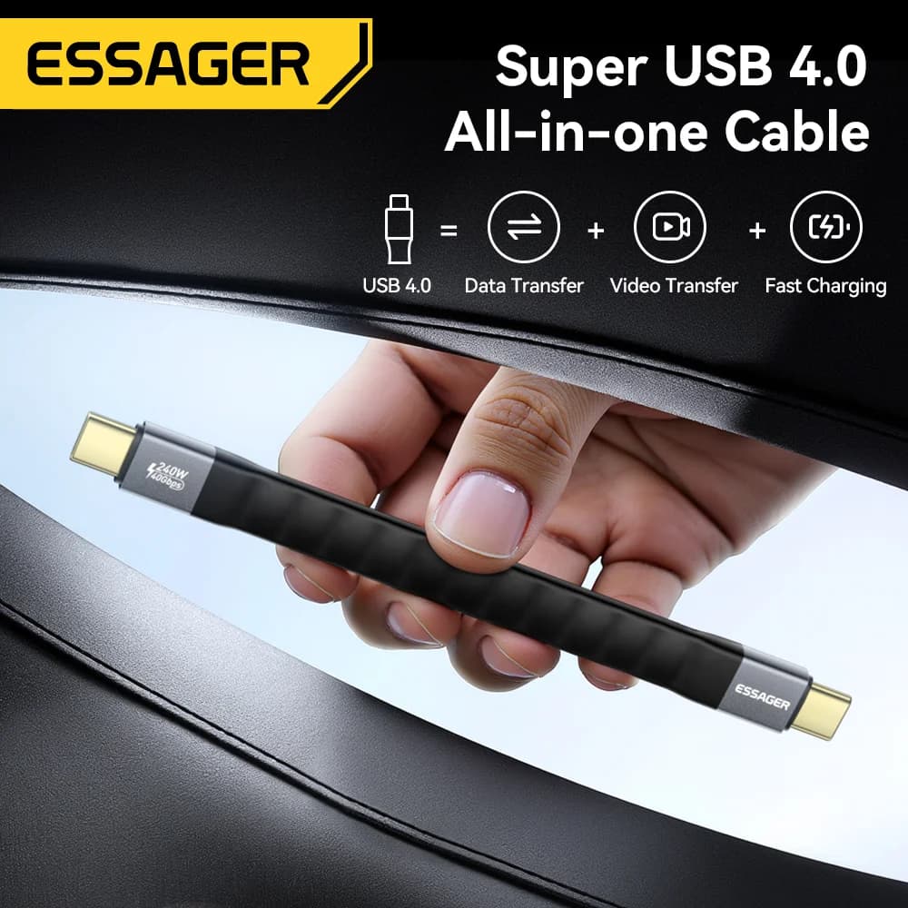 كابل USB 4.0 Type-C، 240W PD، فيديو 8K