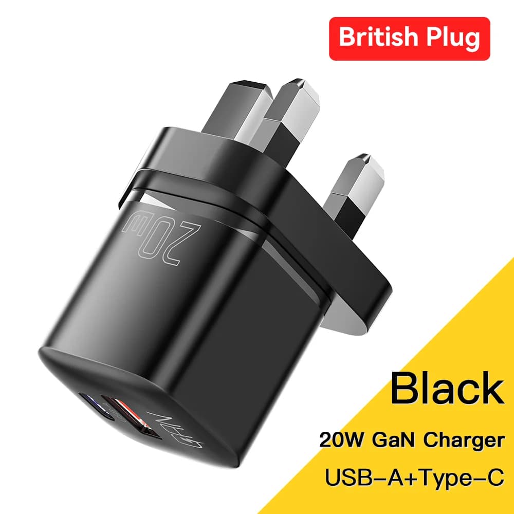 شاحن GaN USB-C سريع بقدرة 20W مع تقنية PD