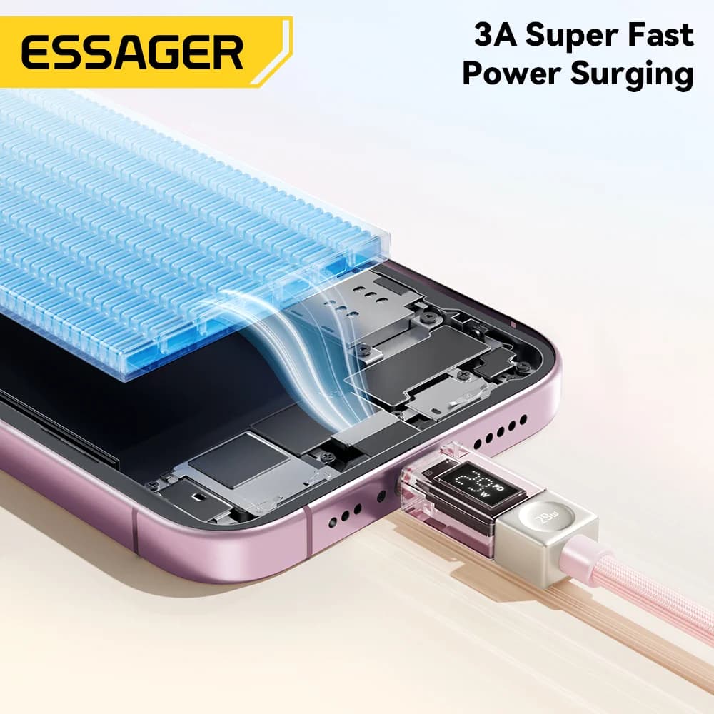 كابل USB-C إلى Lightning بشاشة رقمية