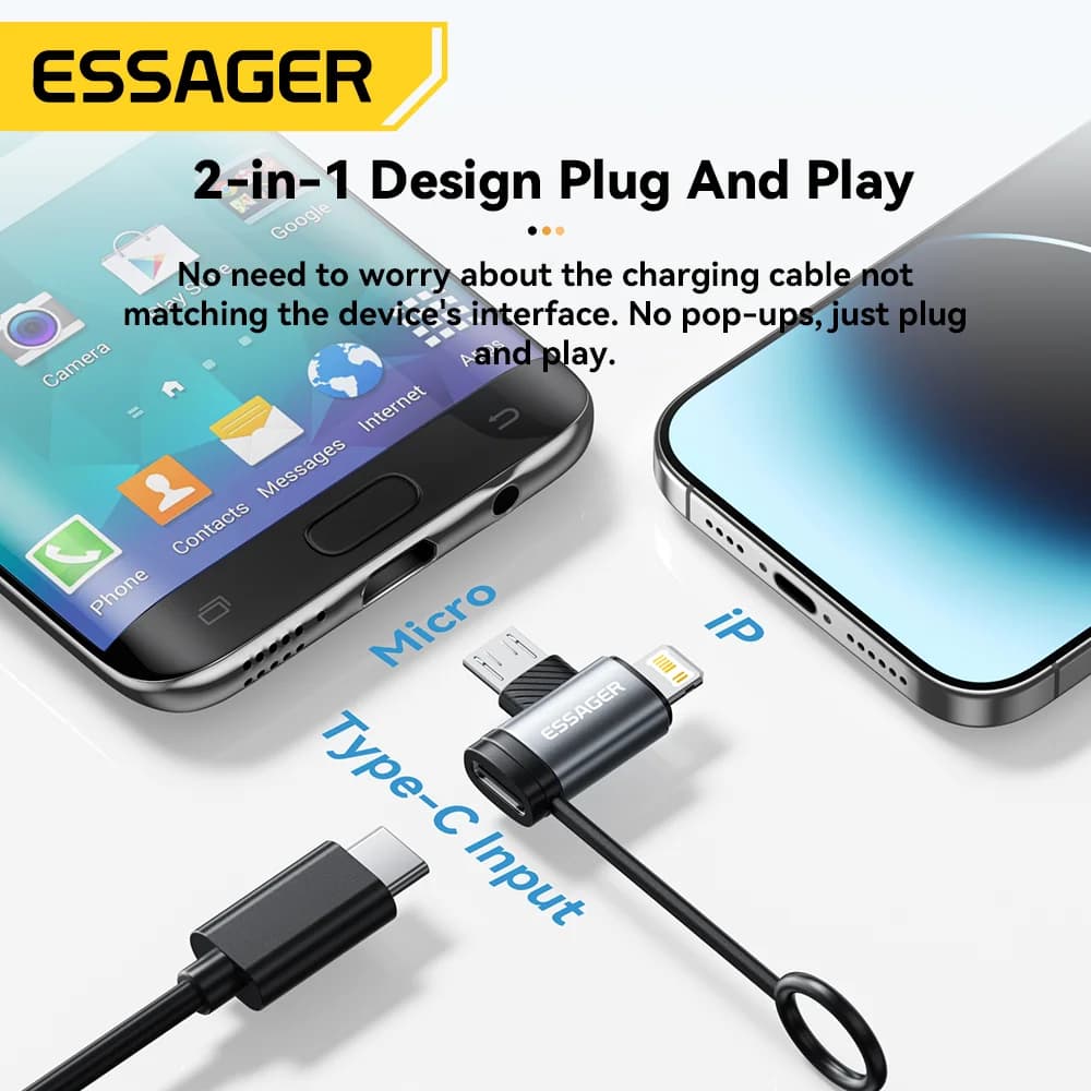محول مزدوج Lightning و Micro USB 2 في 1