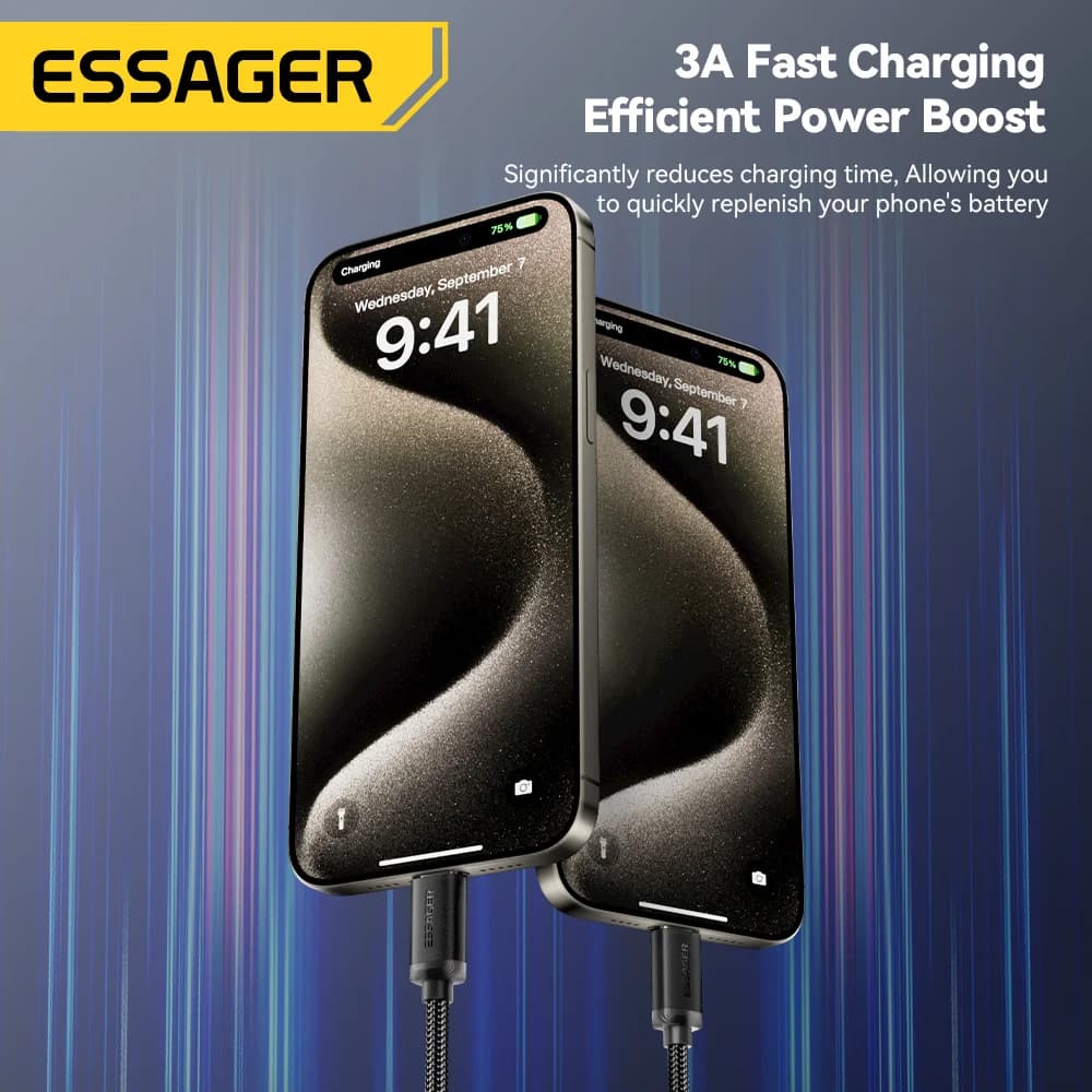 كابل بيانات وشحن سريع USB-A إلى USB-C 3A