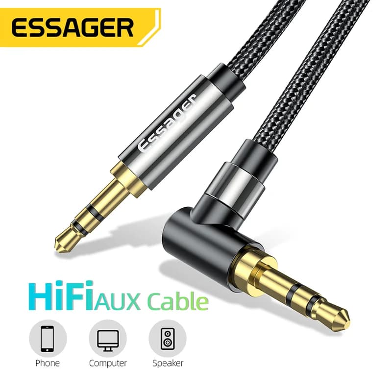 كابل صوتي Hi-Fi Aux بموصل جاك 3.5 مم للسماعات