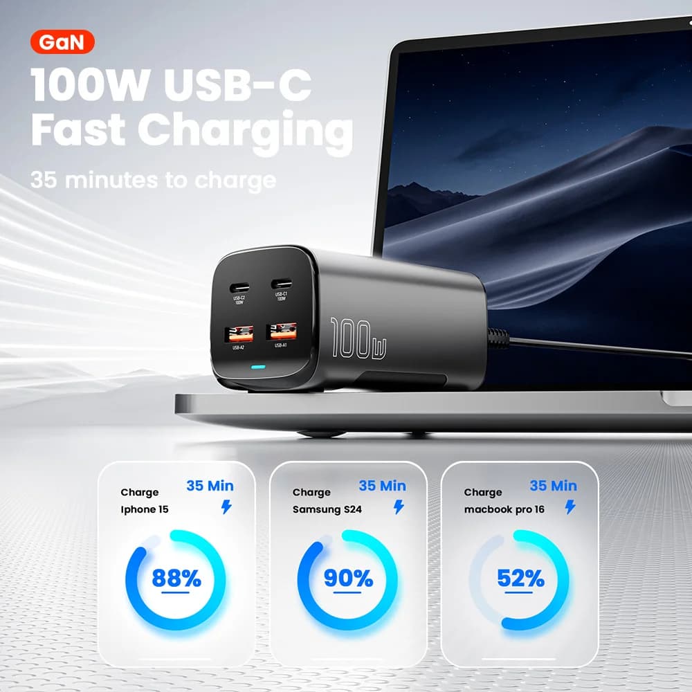 شاحن سطح مكتب سريع USB-C بتقنية GaN بقدرة 67W