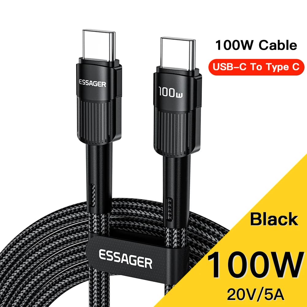 كابل شحن سريع USB-C بقدرة 100 واط، 7 أمبير