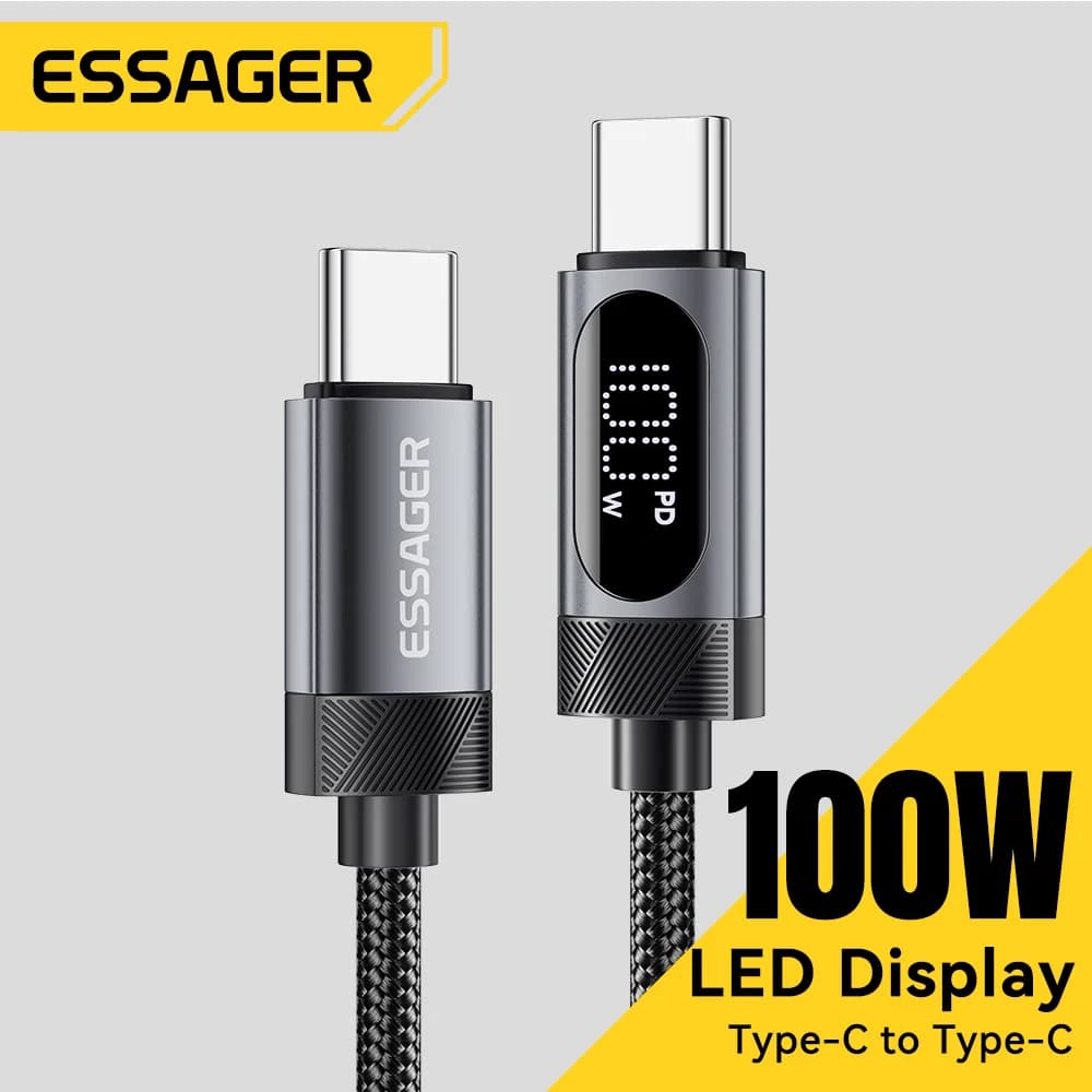 كابل شحن سريع USB-C إلى USB-C بقوة 100 واط