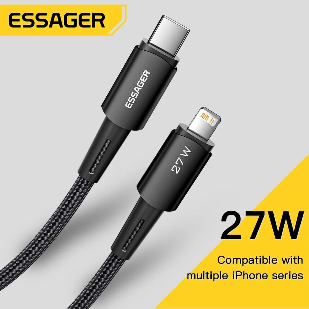 كابل شحن سريع من USB-C إلى Lightning بقوة 27 واط