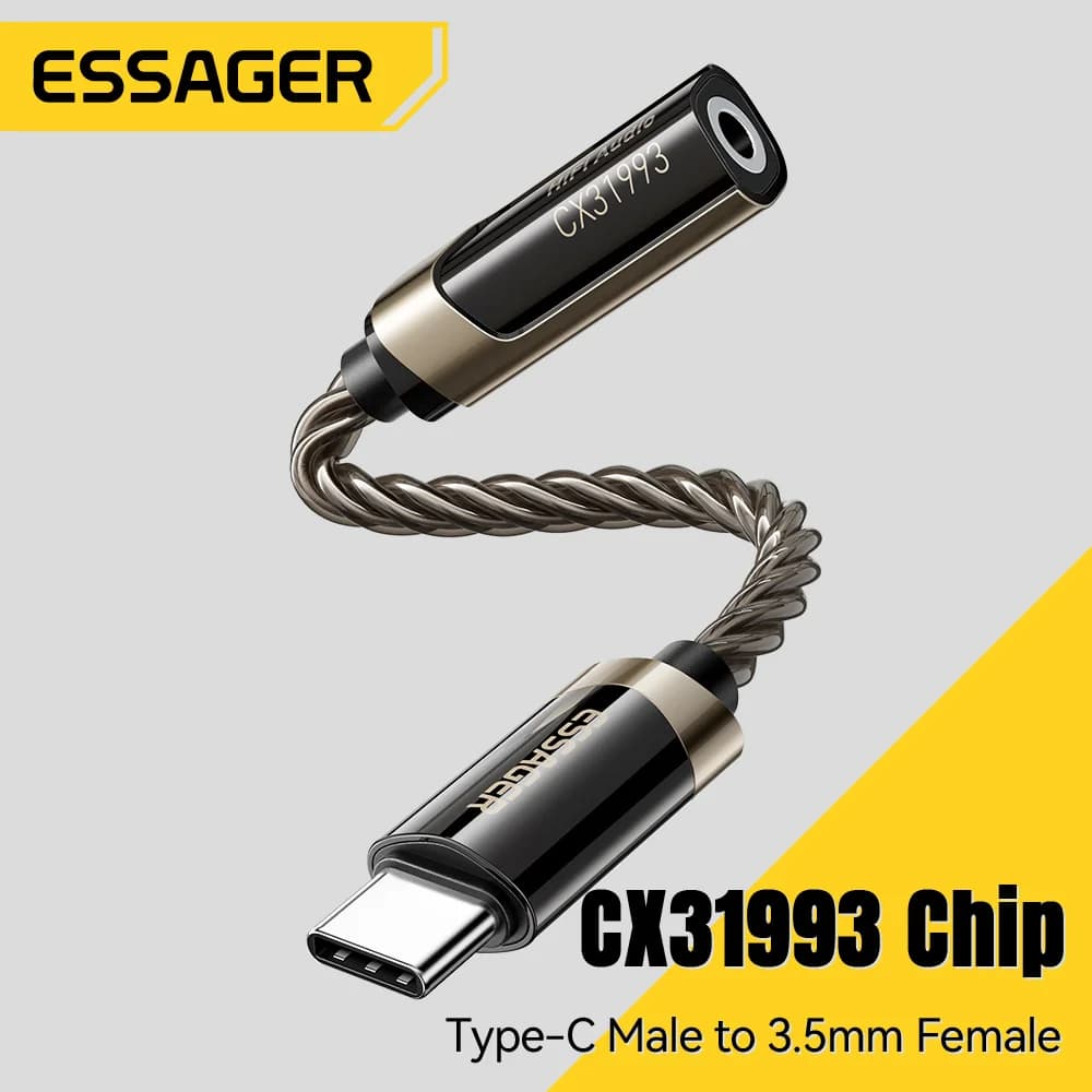 محول صوتي HiFi من USB-C إلى مقبس سماعات 3.5 ملم