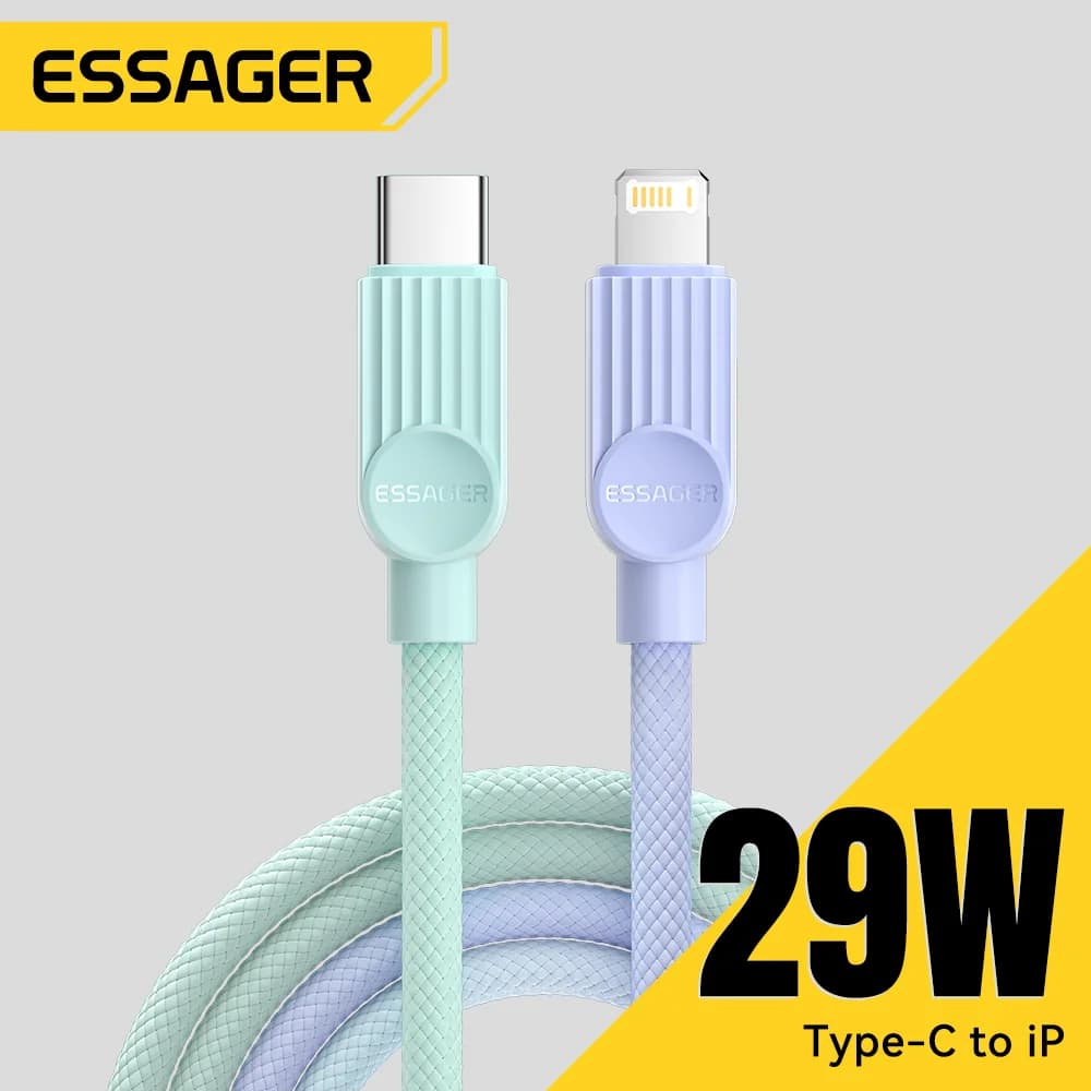 كابل شحن سريع USB-C إلى Lightning بألوان متعددة