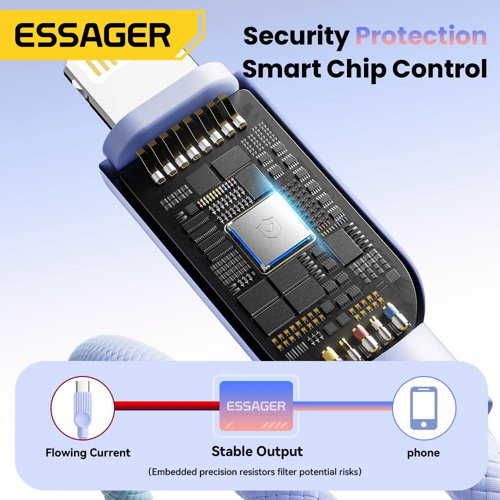 كابل شحن سريع USB-C إلى Lightning بألوان متعددة