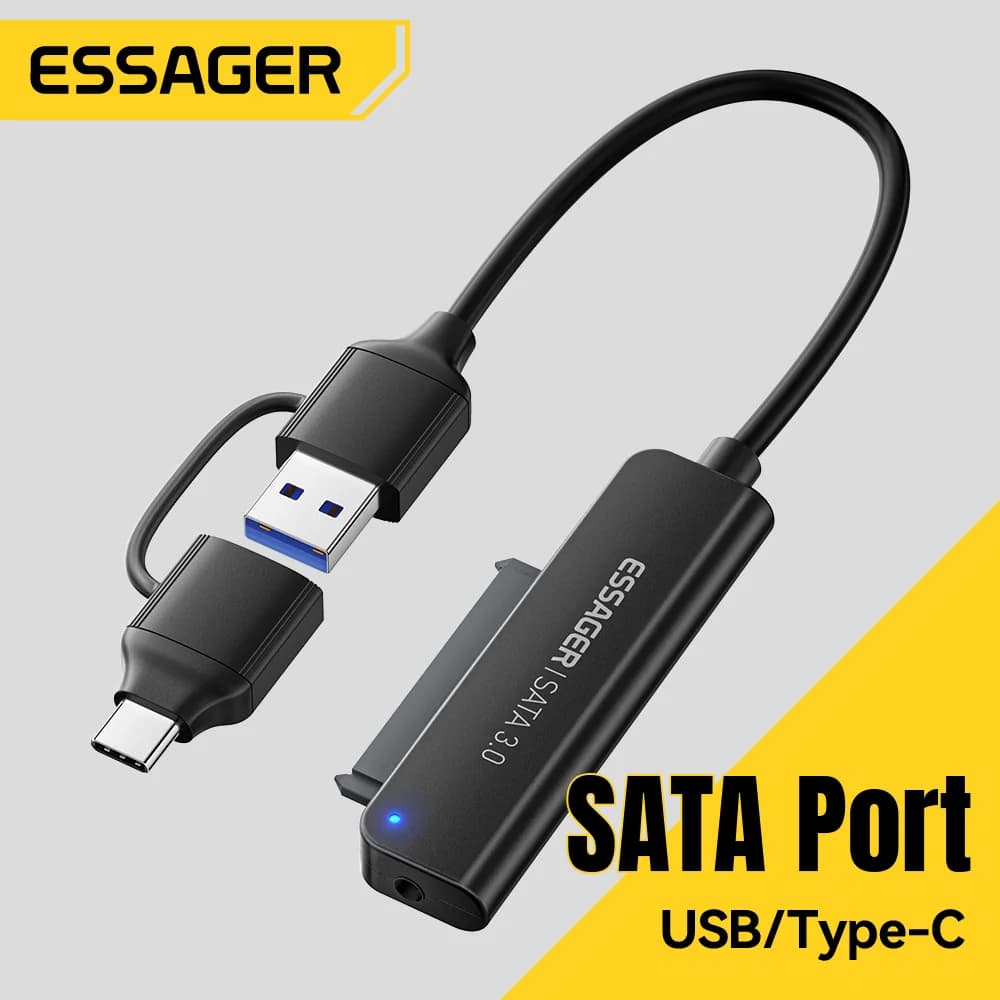 محول SATA إلى USB 3.0/Type-C ثنائي الاستخدام، 2.5 بوصة