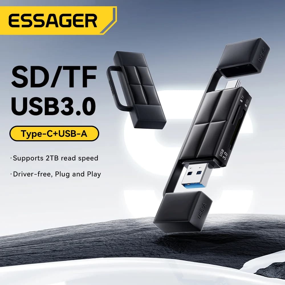 قارئ بطاقات SD/Micro SD بمنفذ USB 3.0 و Type-C