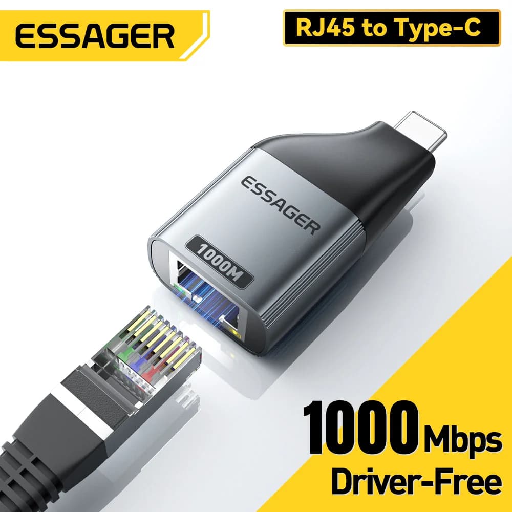 محول Ethernet RJ45 جيجابت من USB-C