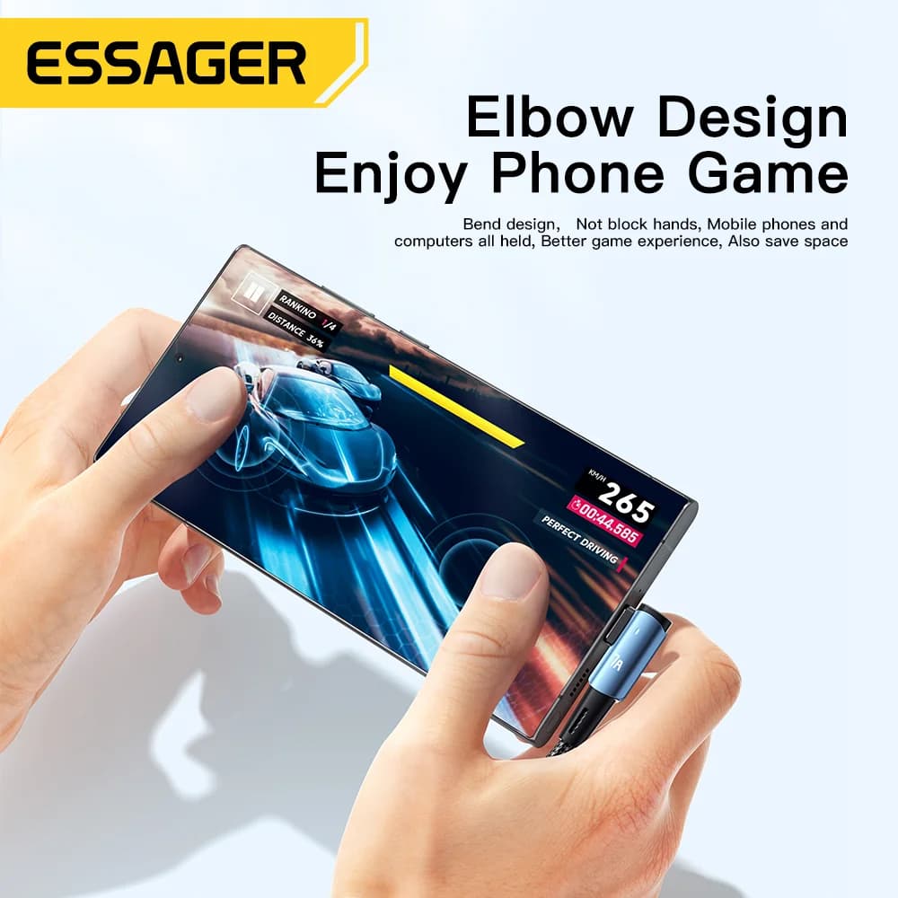 كابل USB Type-C بشحن 100W وتصميم زاوية 90°