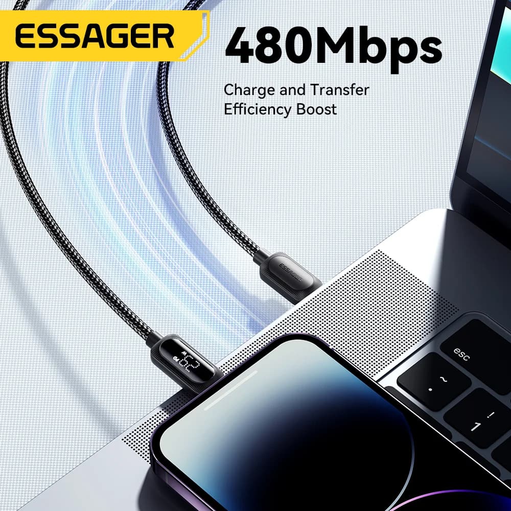 كابل USB-C إلى Lightning 29 واط بشاشة عرض رقمية