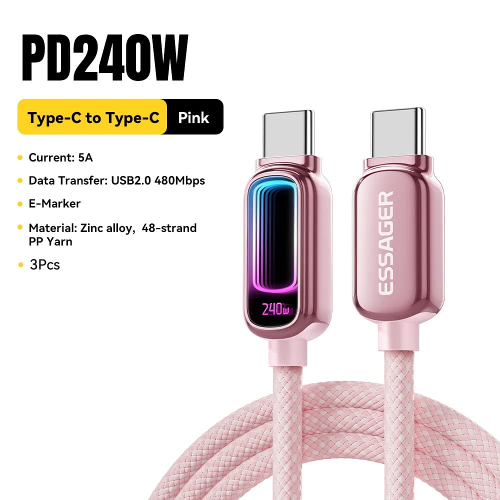 كابل USB-C إلى USB-C PD 3.1 بقدرة 240W مع E-Marker