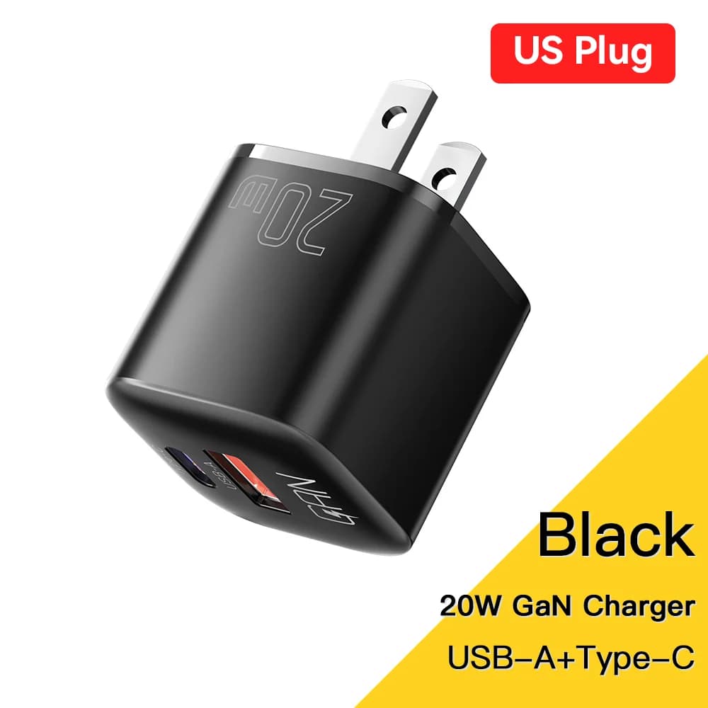 شاحن GaN USB-C سريع بقدرة 20W مع تقنية PD