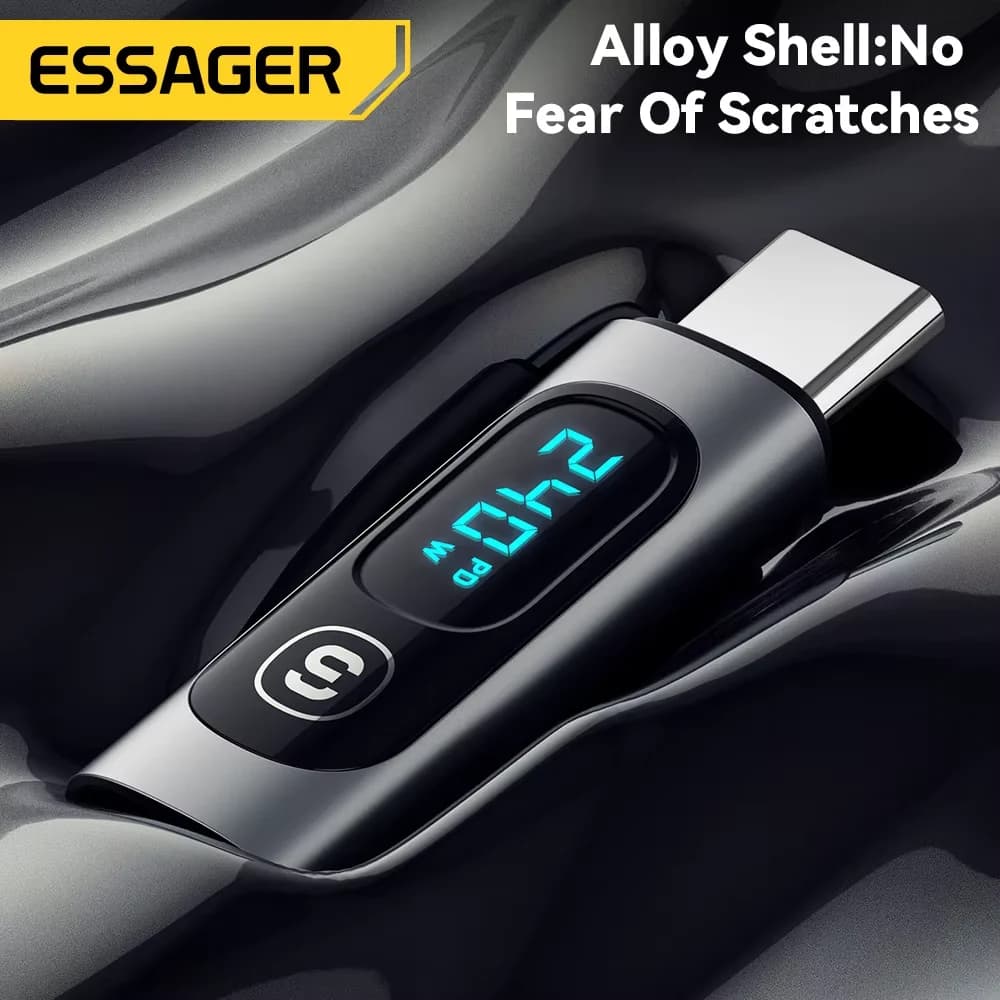 محول OTG من USB-C إلى USB-C مع شاشة رقمية