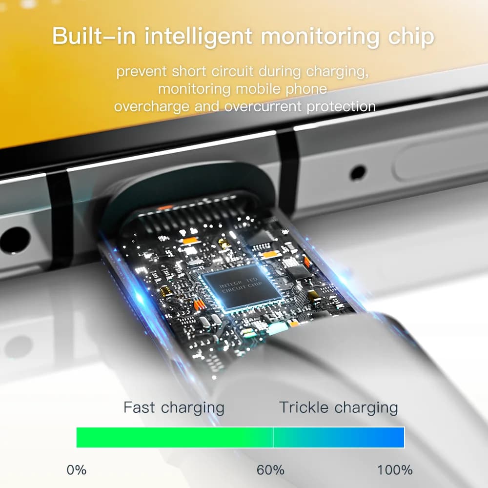 كابل بيانات وشحن سريع USB-C بقدرة 3A