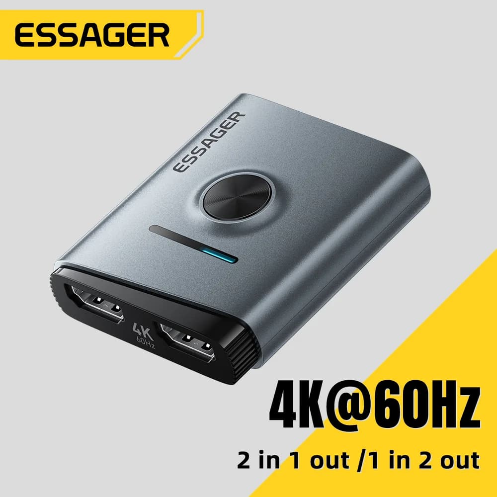 مبدل وموزع HDMI بدقة 4K عند 60Hz (2 في 1)