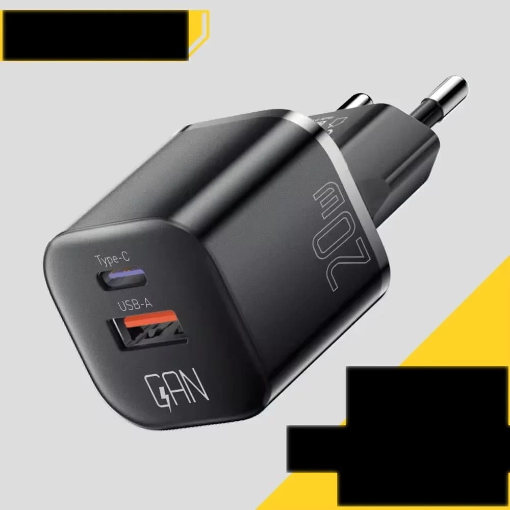 شاحن حائط GaN USB-C PD سريع بقوة 20 واط