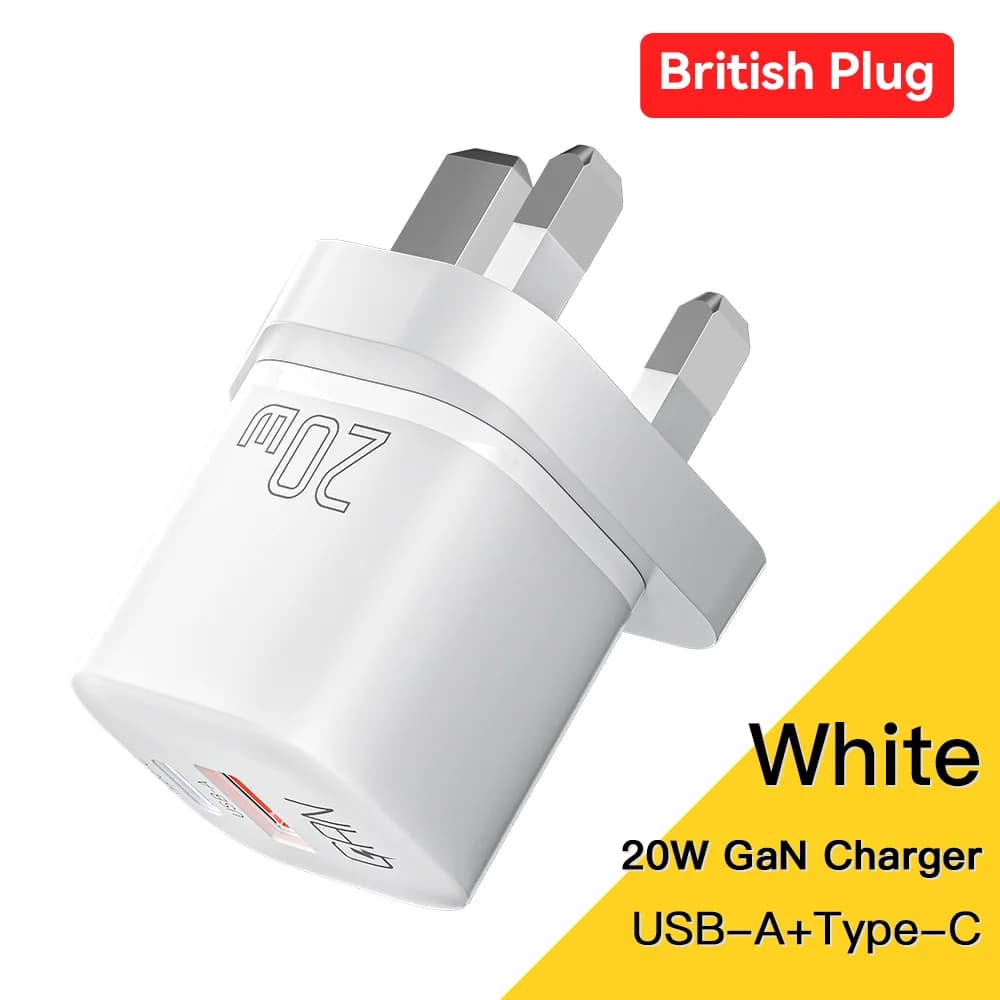 شاحن GaN USB-C سريع بقدرة 20W مع تقنية PD
