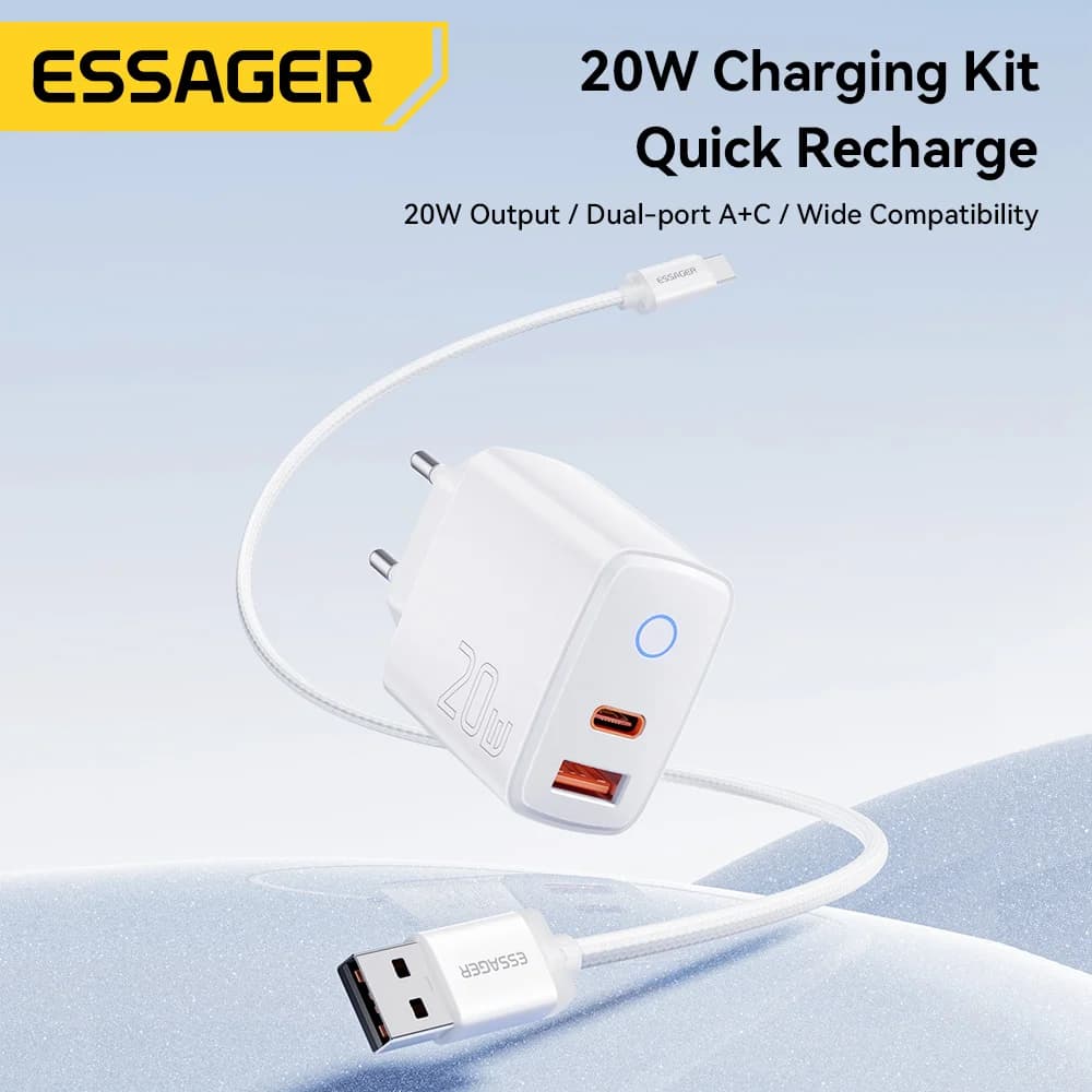 طقم شاحن سريع USB-C PD بقدرة 20 واط