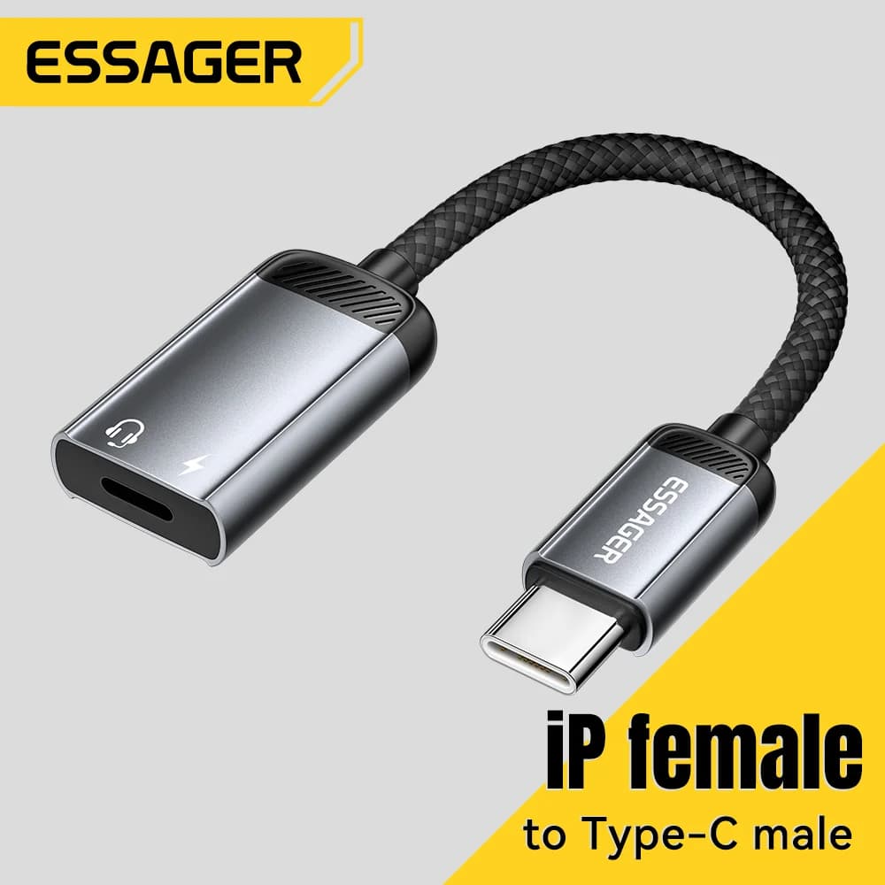محول صوت OTG من USB-C أنثى إلى Lightning ذكر