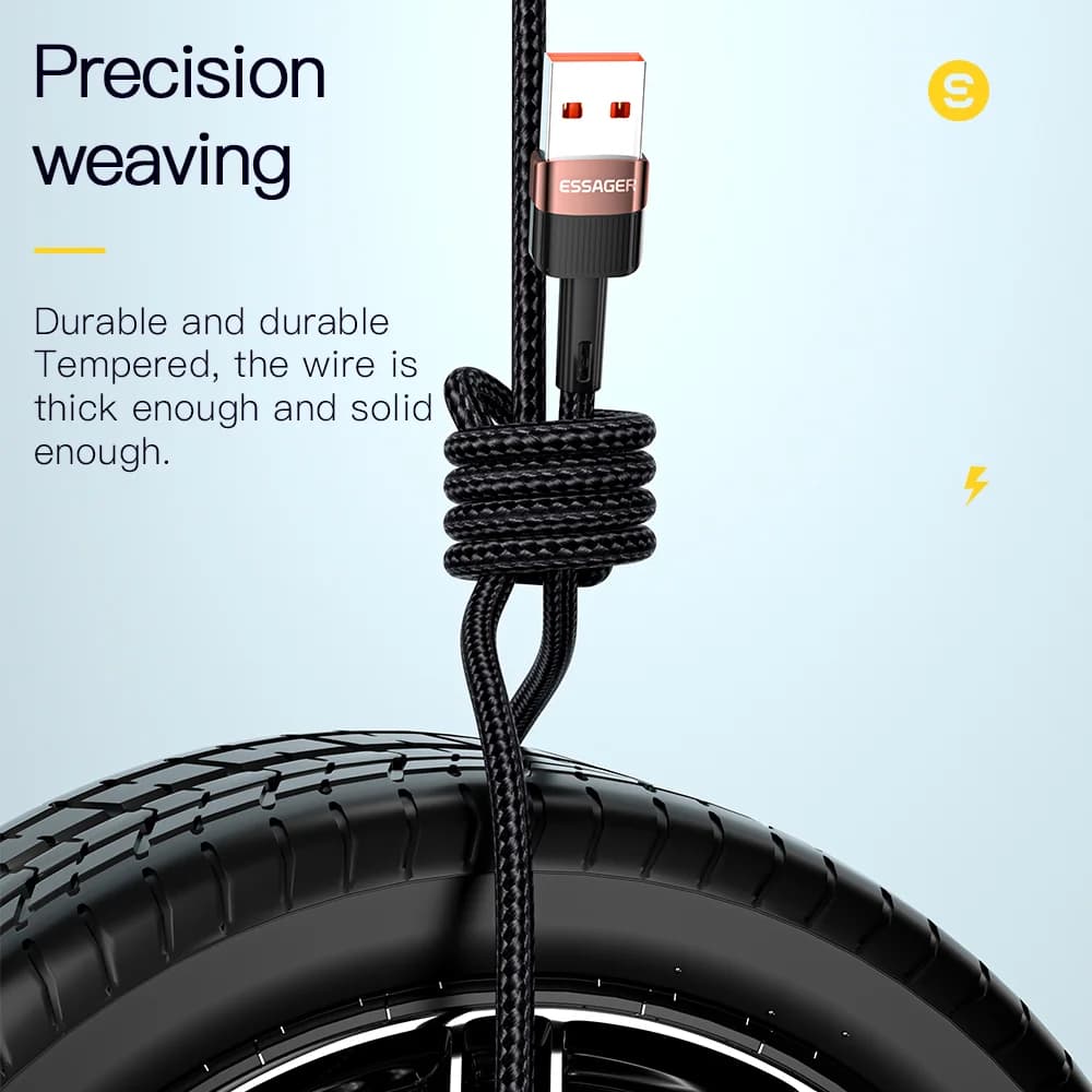 كابل بيانات وشحن سريع USB-C 7A بقوة 66W