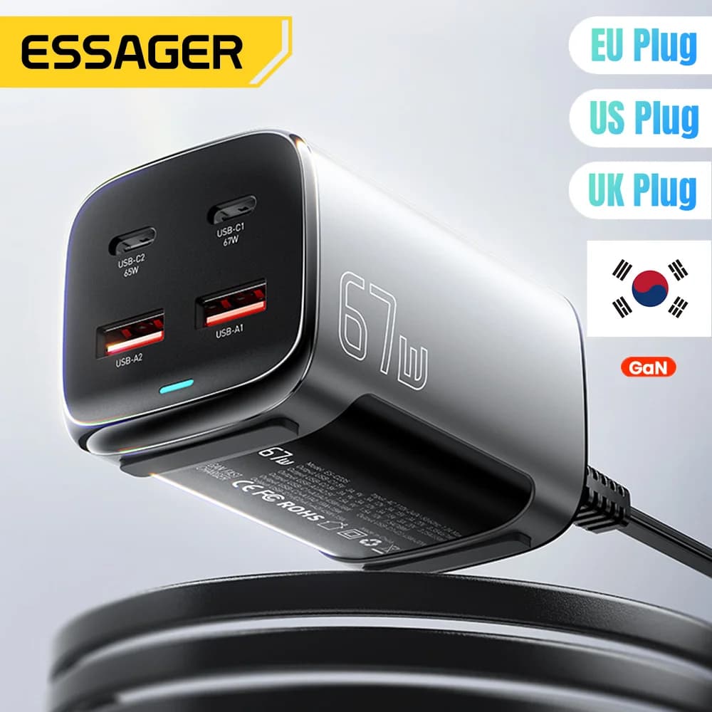 شاحن سطح مكتب سريع USB-C بتقنية GaN بقدرة 67W
