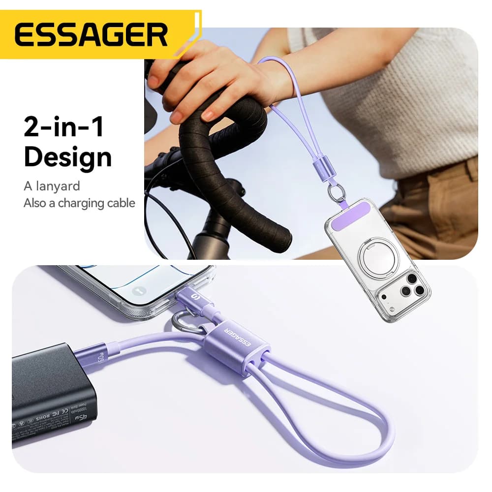 كابل ربط قصير USB-C إلى USB-C بقوة 60 واط