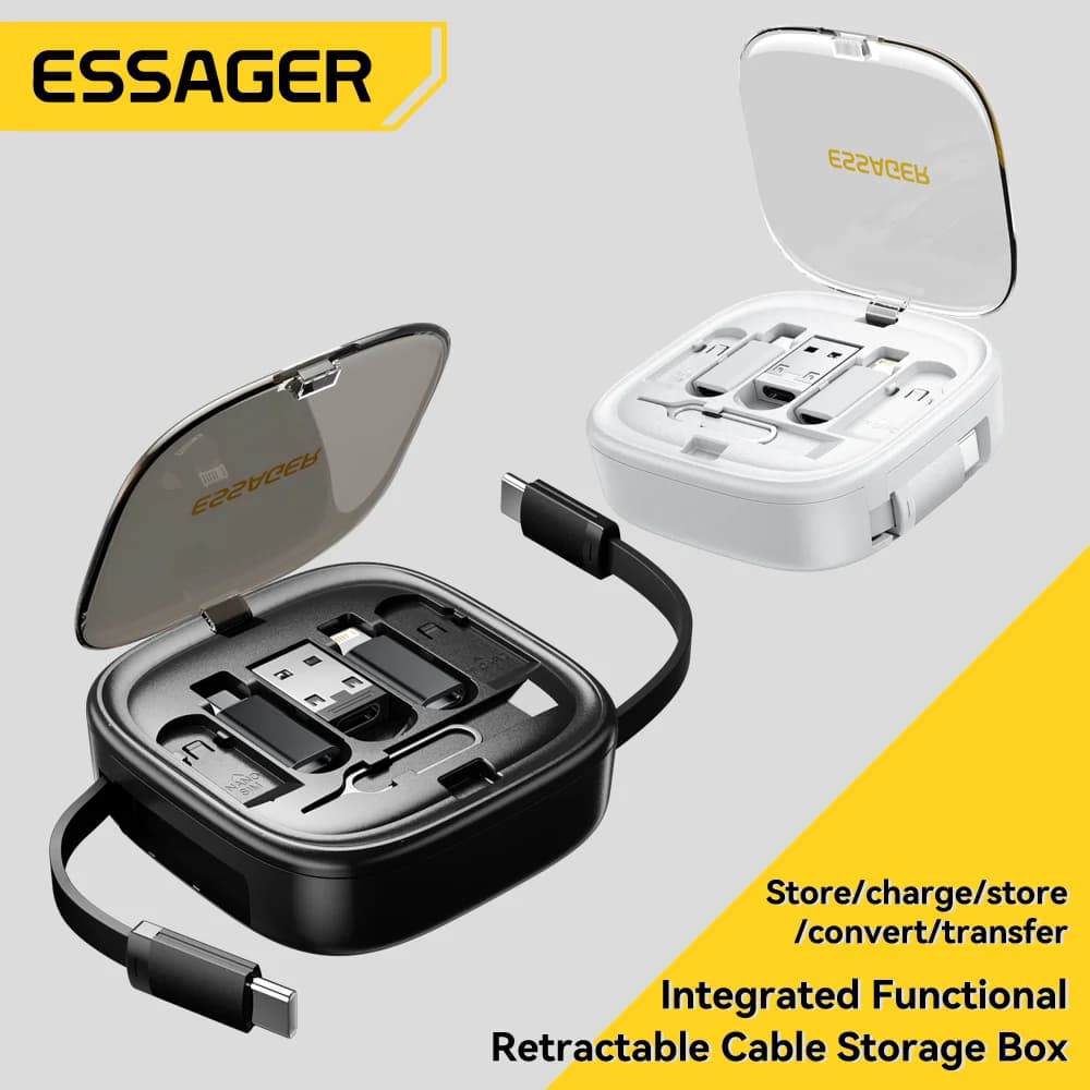 طقم كابل USB-C متعدد الوظائف 60W مع صندوق تخزين الدبابيس
