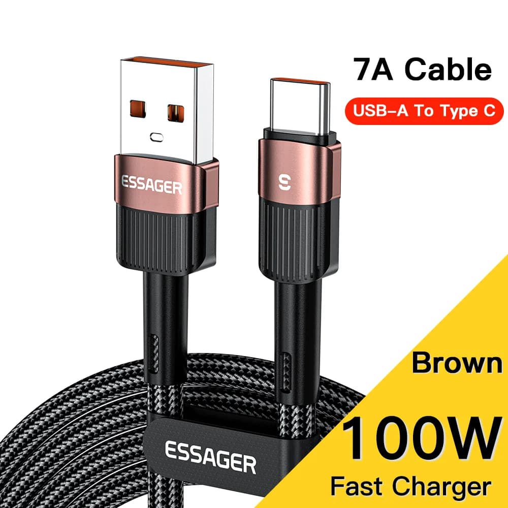 كابل بيانات وشحن سريع USB-C 7A بقوة 66W